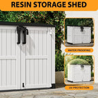 LHBcraft Outdoor Storage Cabinet 36 Cu Ft with Lockable Doors, Waterproof Outdoor Storage Box for Patios,Portable Horizontal Resin Storage Shed, Easy to Assemble - Image 3