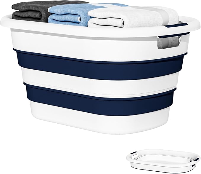 43L Collapsible Laundry Baskets plastic, Pop Up Laundry hamper/Storage Container by OOAMBB
