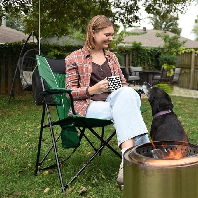 Kijaro Dual Lock Portable Camping Chairs - Enjoy the Outdoors with a Versatile Folding Chair, Sports Chair, Outdoor Chair & Lawn Chair - Dual Lock Feature Locks Position – Jasper Green - Image 2