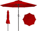 AreShark 9 FT Patio Umbrella for Outdoor, Outdoor Umbrella with Push Button Tilt and Crank, Outdoor Patio Umbrellas with 8 Sturdy Ribs for Market, Garden, Deck, Backyard, Pool (Cherry Red) by Unknown