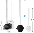 2Pack 2 in 1 Toilet Brush and Plunger Set, Extended Handle Plunger，Toilet Bowl - Image 6