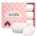 100% Pure Cotton Round Pads for Face, Lint-Free Makeup Remover Pads, by icotle