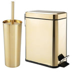 mDesign Metal Freestanding Slim Toilet Bowl Brush and Holder + Rectangle Narrow by mDesign