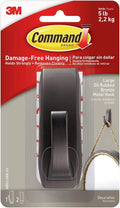 Command Large Modern Reflections Metal Hook, Holds up to 5 lb, Oil Rubbed Bronze by Command