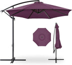 Best Choice Products 10ft Offset Cantilever Hanging Market Patio Umbrella, 8 Sturdy Ribs, Easy Adjustment - Amethyst Purple by BestChoiceProducts