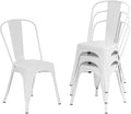 FDW | Set of 4 Metal Dining Chairs | Cream | Stackable Tolix Side Chairs with Backrest | Scratch-Resistant | Non-Slip Feet | Indoor/Outdoor Use | 330 lbs Capacity | Ideal for Kitchen & Restaurant by FDW