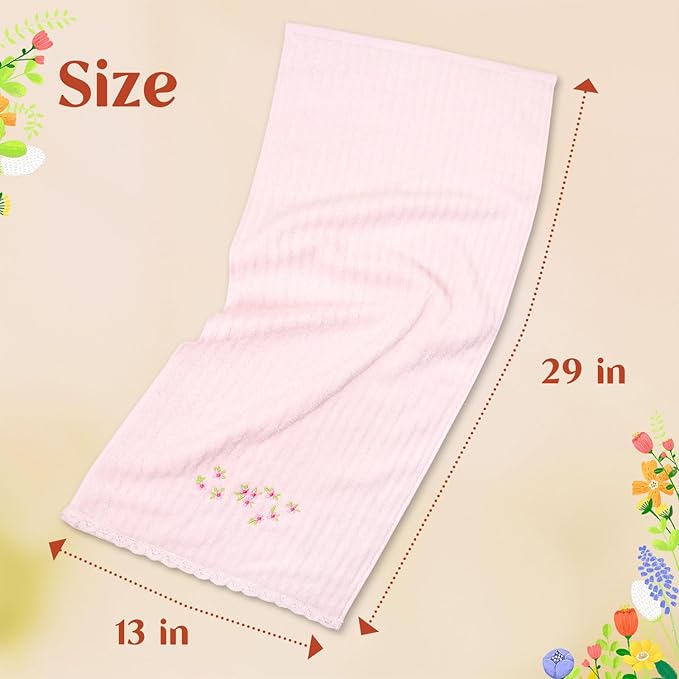 Jacquotha Pink Hand Towels for Bathroom – Soft Cotton, 13x29 Inches, - Image 7