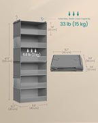 SONGMICS Hanging Closet Organizer, 6-Tier Fabric Storage Shelf, Separable - Image 2