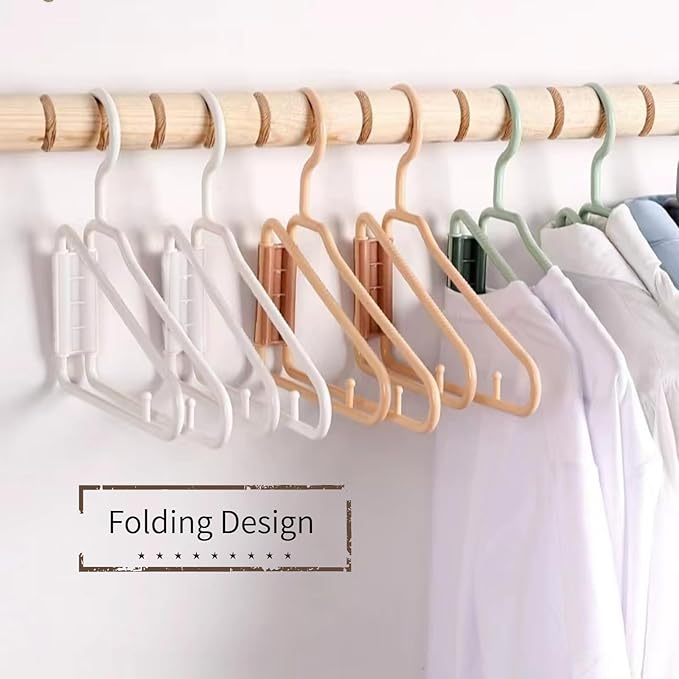 8 Pcs Foldable Hangers, Plastic Collapsible Hangers, Portable Folding Clothes - Image 3