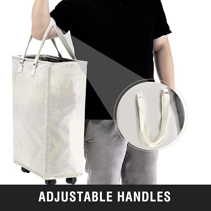 Slim Rolling Laundry Basket, Slim Laundry Hamper - Image 4