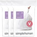 simplehuman Code V 60 Count, Dispenser Pack Custom Fit Liners, Drawstring Trash by Simplehuman