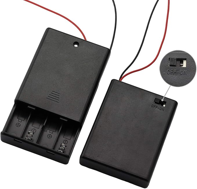 6 Pieces 4 Slots x 1.5V AAA Battery Case Holder Battery Spring Clip Storage Box - Image 3