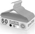SMARTOR Plastic Hangers 100Pack, Heavy Duty Clothes Hanger Gray by Smartor