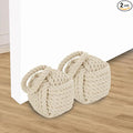 Acrux7 2 Pack Door Stopper 5.5x5.5 Inch Square Rope Knot Door Stop Nautical by Acrux7