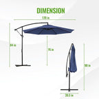 Backyard Expressions 10FT Cantilever Patio Umbrella – Outdoor Offset Hanging Umbrella with Smooth Crank, Tilt Adjustment & UV Protection – Heavy-Duty Steel Frame (Base Not Included) - Image 2