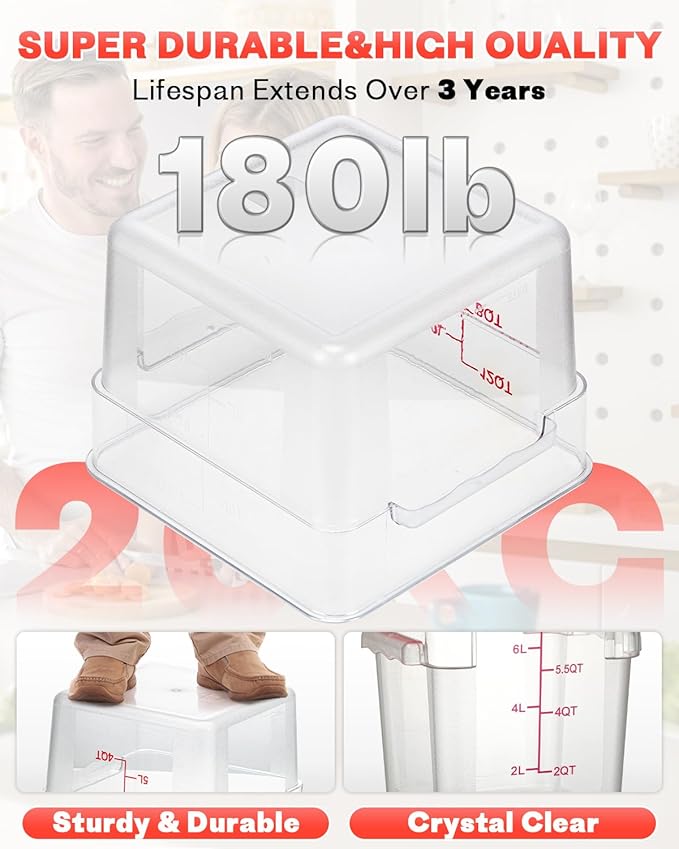 8QT NSF Food Storage Containers: 6PCS Clear Food Storage Containers - Image 6