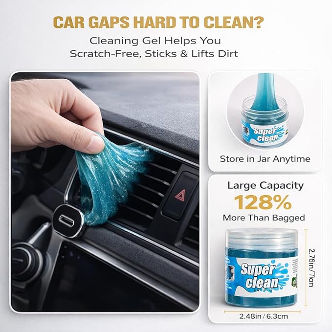 8-Piece Car Interior & Exterior Cleaning Kit - 160g Gel - Image 6