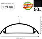 MIZGI Premium Velvet Hangers 50 Pack Heavyduty- Non Slip No Shoulder Bump Suit - Image 2