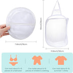 3 Pieces Hanging Laundry Hamper Laundry Bag to Hang Foldable Mesh Hamper Dirty - Image 2