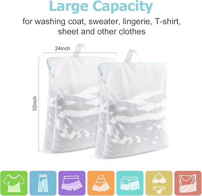 OTraki Large Mesh Laundry Bags 24x32 inch Hanging Delicates Mesh Laundry Bag - Image 8
