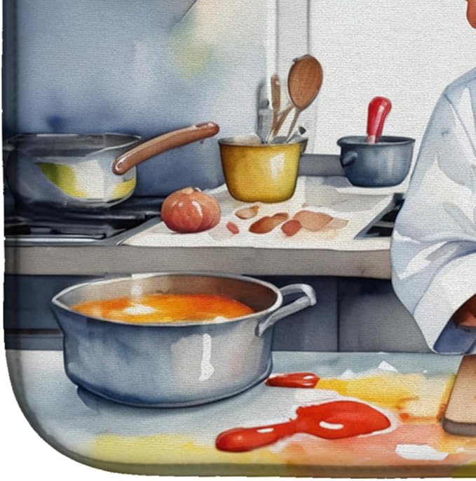 Caroline's Treasures DAC6335DDM Vizsla The Chef Dish Drying Mat Absorbent Dish - Image 4