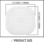 2 Pack 5.5 Inch / 140mm Drain Hair Catcher, Silicone Sink Drain Strainer Square - Image 5
