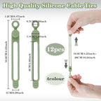24Pcs Silicone Cable Ties, Reusable Cord Organizer - Image 2