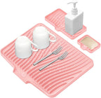 Silicone Dish Drying Mat for Kitchen Counter, Dish Drying Pad, Non-Slip Drain by TIKNIKHomeOutdoor