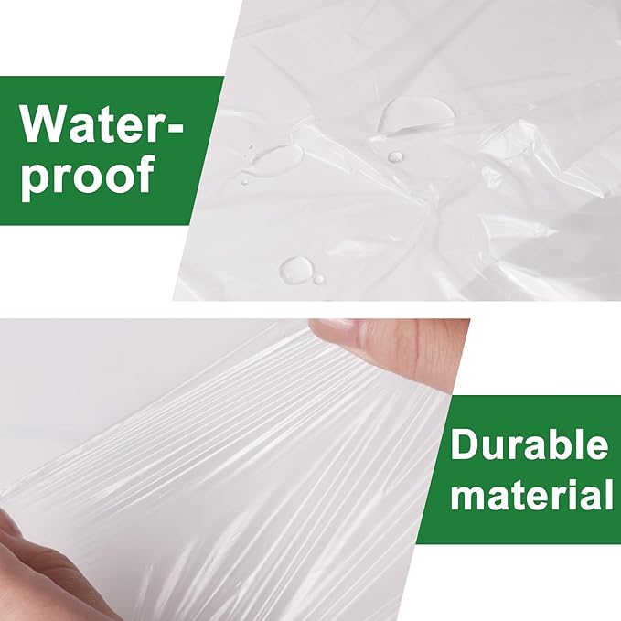 2-Pack 9x12 ft Painter Plastic Drop Cloths Sheet, Waterproof Anti-dust Cover - Image 3