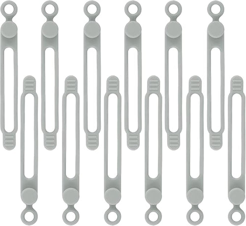 12Pcs Grey Silicone Cable Ties, Silicone Cable Straps, Rubber Cable Ties by anpiwshjo