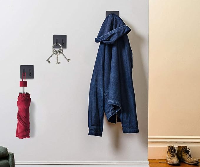 Adhesive Hooks, Bathroom Wall Towel Hooks, Stainless Steel Door Hangers - Image 4