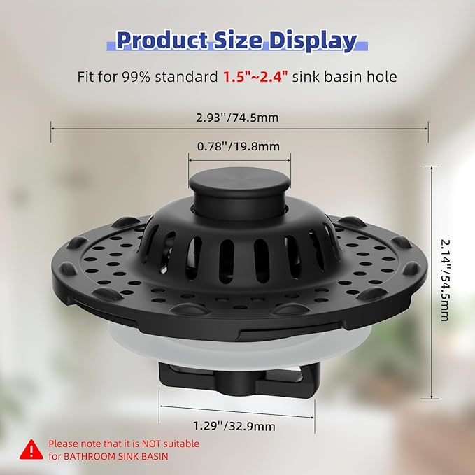 Universal Bathtub Drain Stopper Shower Drain Hair Catcher, Tub Stopper - Image 7