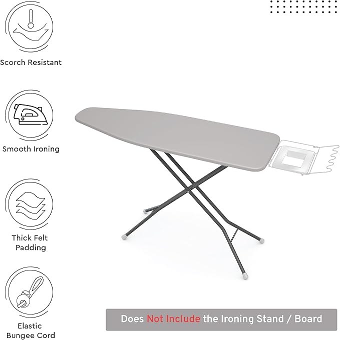 Encasa XO Ironing Board Cover and Pad 49"x18" - 4mm Felt Wide Iron Board Cover - Image 2