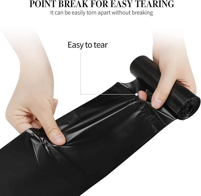 5 Rolls Small Trash Garbage Bags, 4 Gallon Strong Thin Material Disposable - Image 3