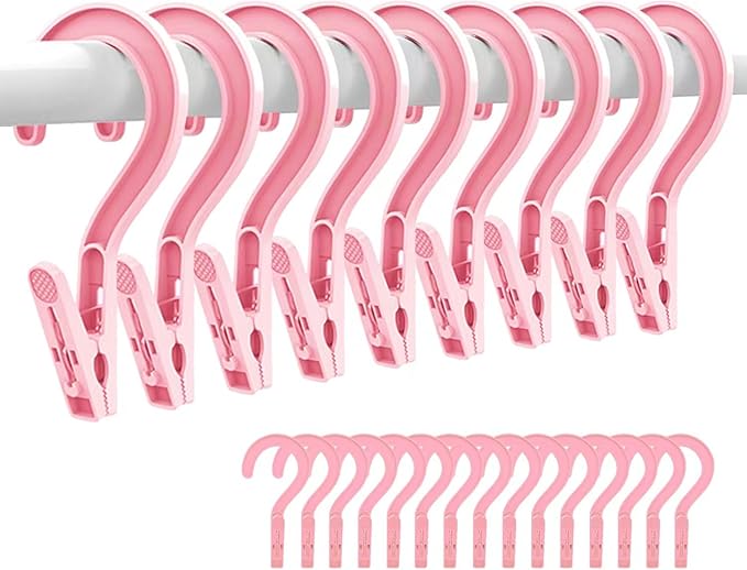 24pcs Laundry Hooks Clip Plastic Clothes Hangers Pins Super Strong Hanger Clips by Sermuok
