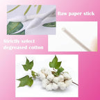 600PCS Precision Tips Cotton Swabs, Pointed Tips Makeup Tools, Household - Image 3