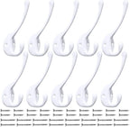 10 Pack Heavy Duty Dual Coat Hooks Wall Mounted by IBosins
