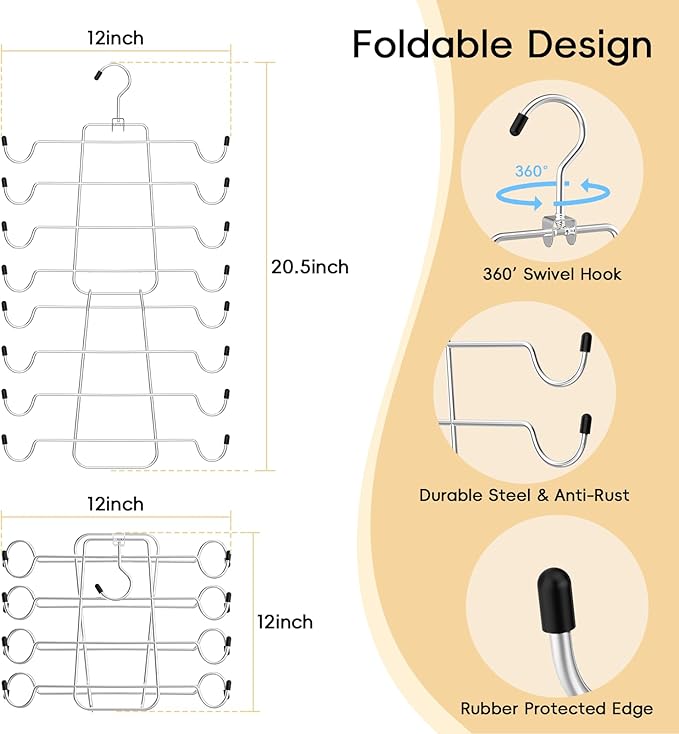 TomCare 4 Pack Space Saving Hangers，2Pack Tank Top Hanger and 2Pack Leggings - Image 3