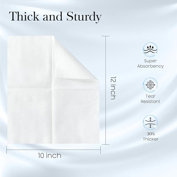 2 Pack of 50 count XL Disposable Face Towels 10” x 12”, 100% Viscose Fibre - Image 5