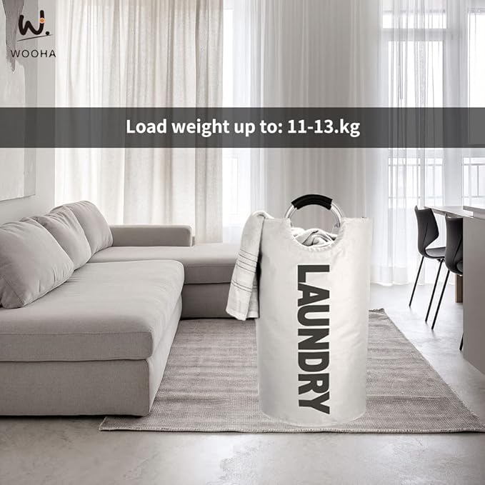 WOOHA 125L Large laundrybasket, Collapsible laundry hamper, Tall Clothes - Image 9