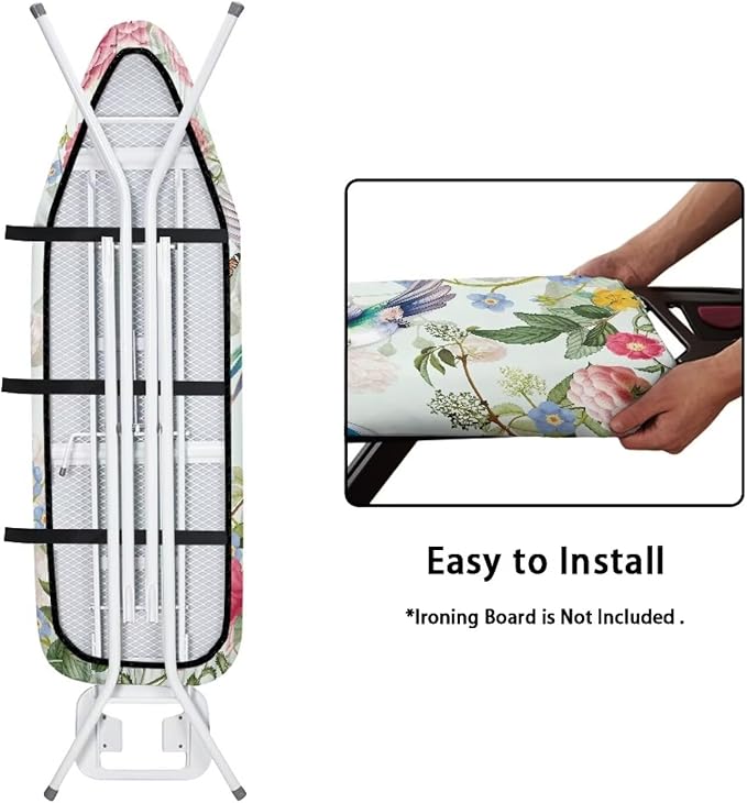 Floral Hummingbird Ironing Board Covers Standard Stylish Washable Ironing Board - Image 4