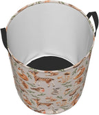 Forest Little Animal Laundry Hamper Bag, Deer Squirrel Hedgehog Fox Round - Image 2