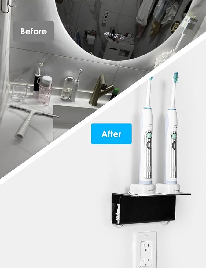 OAPRIRE Electric Toothbrush Holder Wall Mounted, Acrylic Electric Toothbrush - Image 6