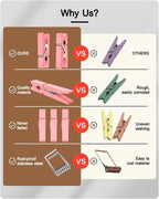 Pink Clothes Pins for Baby Shower, Mini Wooden Clothespins 1.4 Inch 50 PCS - Image 2