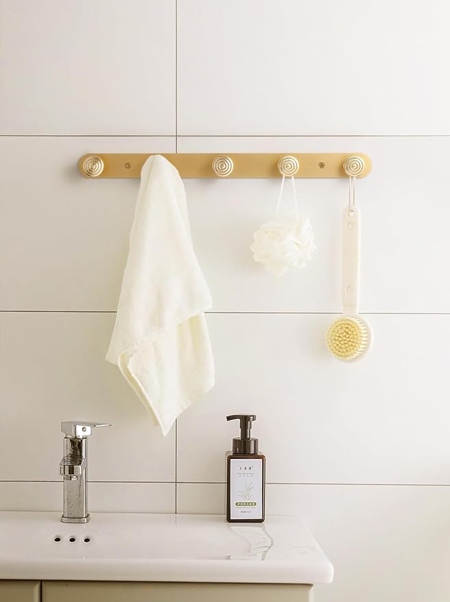 1 Pack Coat Rack Wall Mounted Gold Brass Towel Hooks - Image 5