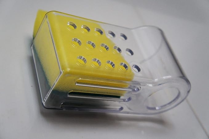 AMUONTY Sponge Holder for Kitchen Sink Suction, Plastic Sink Brush Sponge Caddy - Image 3