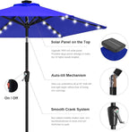 ABCCANOPY Durable Solar Led Patio Umbrellas with 24LED Lights 7.5FT (Royal Blue) - Image 7