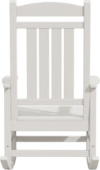 KINGYES Oversized Outdoor Rocking Chair Set of 4, High Density Polyethylene Patio Rocking Chairs with 330lbs Support for Adults, White - Image 11