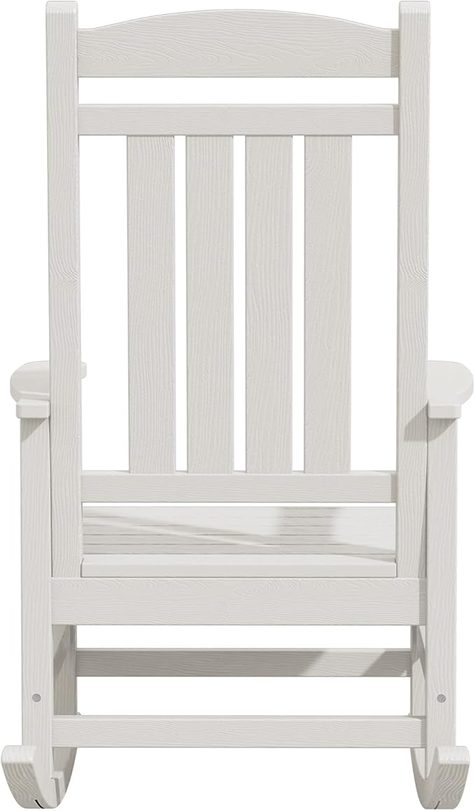 KINGYES Oversized Patio Rocking Chair Set of 2, High Density Polyethylene Outdoor Rocking Chairs with 330lbs Support for Adults, White - Image 11