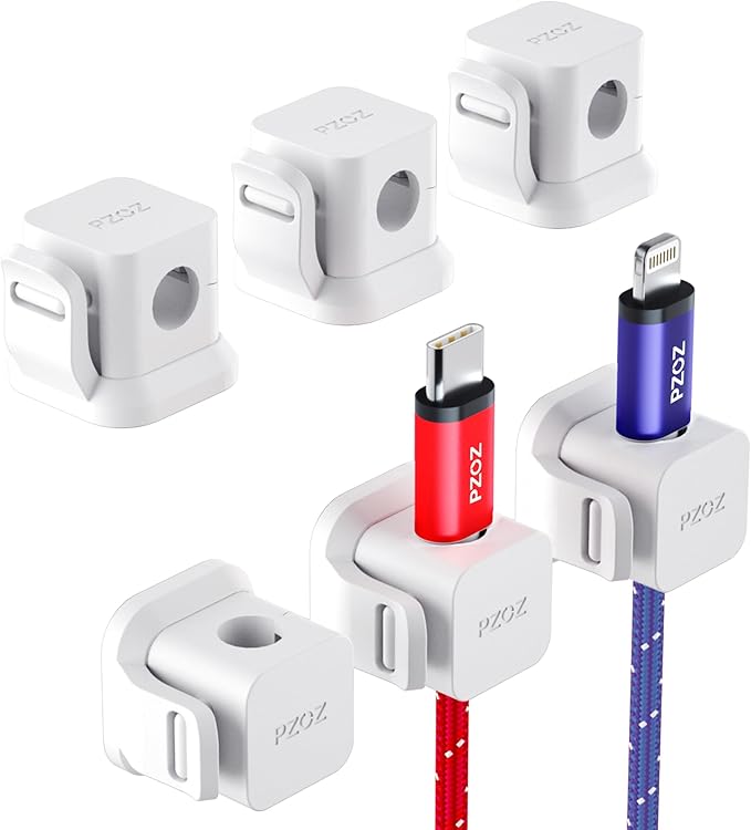 PZOZ 6 Pack Cord Organizer, Adhesive Charger Cable Clips, Wire Holder Keeper by pzoz